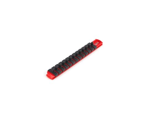 Image of TEKTON 1 /4 Inch Drive x 8 Inch Socket Rail, 13 Clips (Red) | OSR01113 | Made in USA