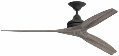 Spitfire - 3 Blade Ceiling Fan-12 Inches Tall and 60 Inches Wide-Black Finish-Weathered Wood Blade Color