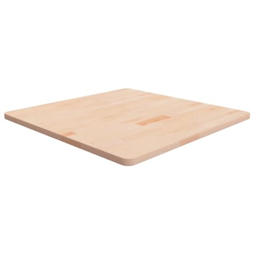 Tmriohed Tablero de roble 80 x 80 x 2,5 cm sin tratar de madera maciza, cuadrado, aspecto rústico, moderno, tablero de escritorio, mesa de café, versátil para salón, comedor, oficina, balcón
