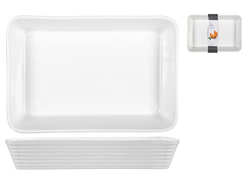 Home Pirofila Rettangolare, Porcellana, Bianco, 35x24 cm