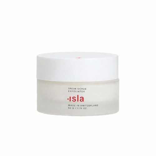 ISLA Snow Scrub Exfoliating Treatment, Smooths Texture, Unclogs Pores & Boosts Radiance, Hydrated Silica, Fruit Enzymes, Glycerin & Pink Slow Algae, Skin Barrier-Safe, Made in Switzerland, 1.76 fl oz