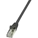 Produktbild LogiLink CP2033S RJ45 Netzwerkkabel, Patchkabel CAT 6 F/UTP 1.00m Schwarz mit Rastnasenschutz, 5 Stück