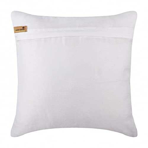 The Homecentric Toss Pillow Cover, White Decorative Pillow Cover, Pintucks Crystals Textured Pillow Cover, 18X18 Inch (45X45 Cm) Decorative Pillow Cover, Square Silk Pillowcase - Precious Crystals #TOP2