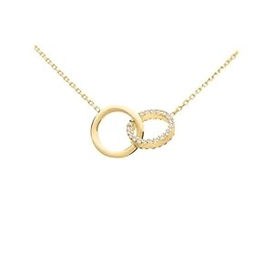 My Gold Halsketting ketting echt geelgoud 333 goud (8 karaat) zirkonia zwart wit 45cm gouden ketting Dajana L-01370-G301-CZC, Geel Goud, Zirkonia