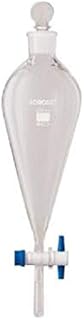 BOROSIL 6403017 Glass Separating Funnel Pear Shape with stem PTFE Stopcock I/C Glass Stopper, USP Type I Borosilicate 3.3, ISO 4800, 125 mL (0)
