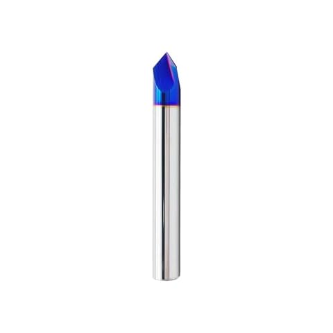 90 Degree V-Groove Router Bit 1/4 inch Cutting Diameter and 1/4 inch Shank Solid Carbide CNC End Mill for Wood Carving Engraving Grinding Grooving,1PCS Cover