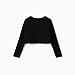 PATPAT Cardigan for Girls Bolero Size 7-8 Years Black Little Kids Long Sleeve Knit Ruffle Open Front Button Closure Cover Up Cropped Tops Girl Clothing
