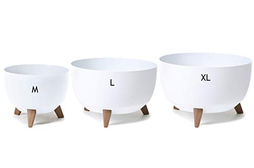 MELTOM Blumentopf mit Füßen aus Kunststoff, Schüssel mit Einsatz, Rund,...