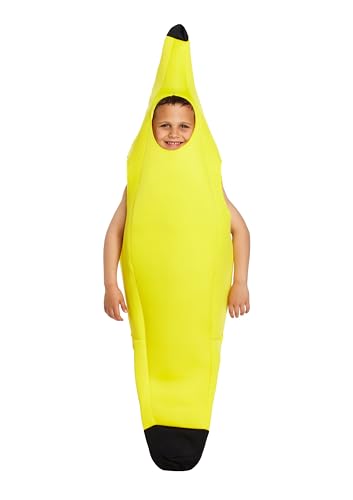 HENBRANDT Children’s Banana Costume for Kids Fancy Dress Outfit Fruit Costumes Banana Suit Size Large Ages 10-12 Funny Halloween Fancy Dress for Boys and Girls