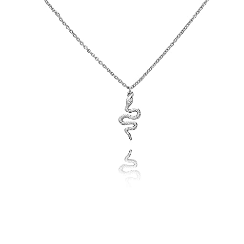 Gold Snake Necklace Silver Snake Pendant Necklace Layered Snake Necklace for Women Serpent Gold Necklaces for Women Trendy Necklace Dainty Snake Jewelry