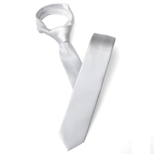 Image of Landisun Black Tie Men Women Solid Skinny Ties Slim Ties Satin Tie