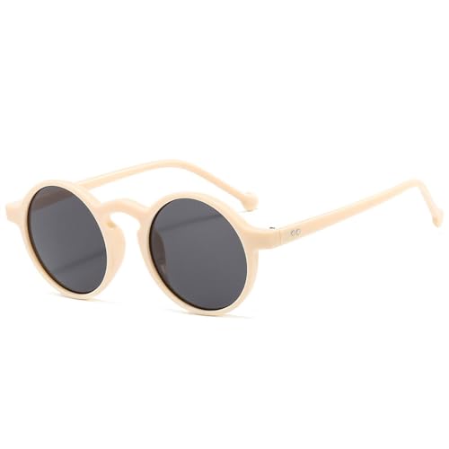 Lunettes de soleil rondes vintage LVTFCO monture léopard vert et protection UV400