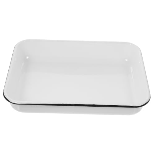 Cabilock Bandeja para hornear esmaltada bandejas para hornear esmaltadas molde oblongo molde para horno sartén planchas para asar baking tray bandeja de frutas molde para panqueques esmalte