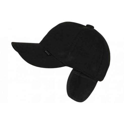 Casquette cache-oreille pour randonnée hivernale en polaire noire