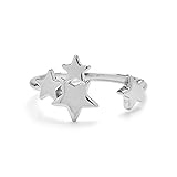 Pura Vida Anillo Starlight chapado en plata, extremos ajustables, base de latón, baño de rodio, tamaño 5-9, no conocido,