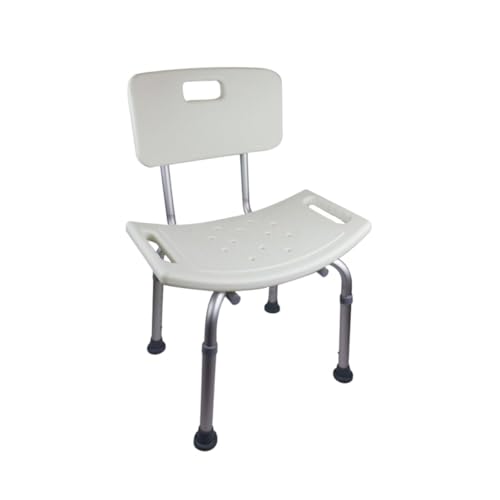 Mobiclinic®, Silla de Ducha con Respaldo, Regulable en Altura, Conteras Antideslizantes, para Personas Mayores, Asiento en U, Agarre Lateral, hasta 100 kg, Agujeros de Drenaje, Aluminio, Olivo