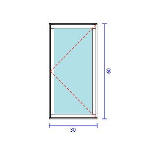 SERIES 525 CASEMENT SINGLE VENT (X) LEFT/RIGTH OUTSWING (30:W x 60