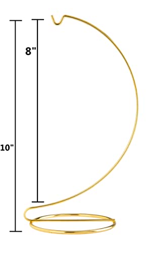 Creative Hobbies 10 Inch Tall Gold Metal Ornament Display Hanger Stands for Displaying Christmas Ornaments, Glass Terrariums, Etc.- Pack of 6 Stands - Thumbnail 3
