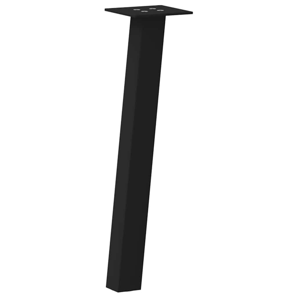 Juego de 4 patas de mesa de café de acero con recubrimiento en polvo, color negro, 30 cm de altura, con topes de goma y agujeros pretaladrados para un fácil montaje, diseño geométrico moderno