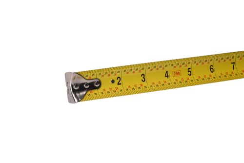 Image of Century Drill & Tool 72825 Big Blue Tape Measure, 25' | Positive blade lock, high-impact chrome case, belt clip, large easy-to-read fractional markings