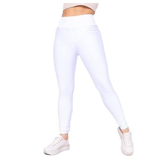 Calça Legging Fitness Feminino Academia Suplex Cintura Alta Confortável Donna Martins (BR, Alfa, GG, Regular, Regular, Branco)