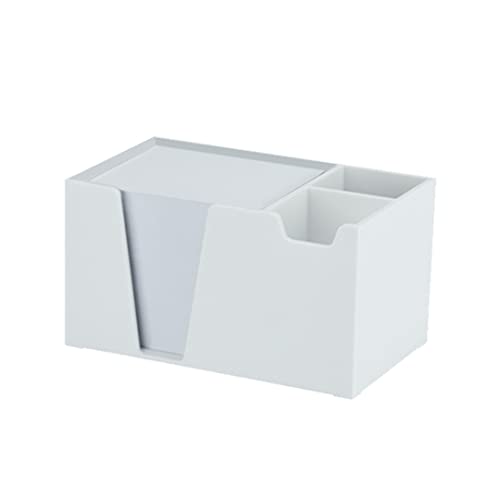 Acrimet Desktop Organizer Pencil, Pen, Paper, Clip, Caddy Holder (Plastic) (White Paper Included) (White Color)
