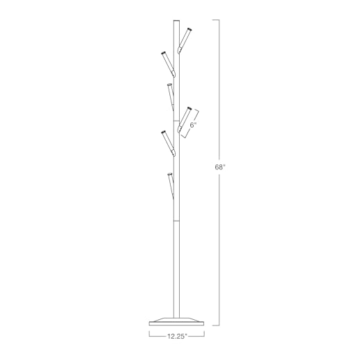 Kira-Home-Addison-68-Modern-6-Hook-Free-Standing-Metal-Coat-Rack-Weighted-Base-Cool-Brass-Finish Kira Home Addison 68 Modern 6 Hook Free Standing Metal Coat Rack Weighted Base Cool Brass Finish