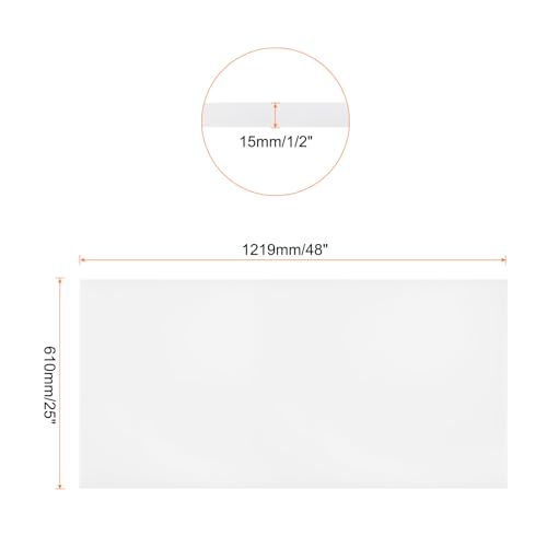 Image of 24 x 48 Inch UHMW Polyethylene Sheets, 1 /2 Inch Thick Ultra High Molecular Weight White Plastic Sheet [for Home, Industrial]