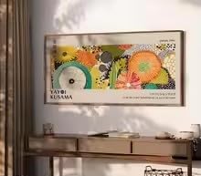 Affiche abstraite Yayoi Kusama 50x70 cm toile art japonais pour salon