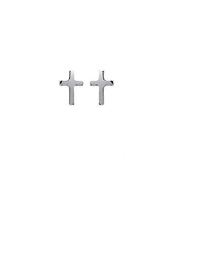 Puces d'oreilles croix argent 925 clous homme femme enfant