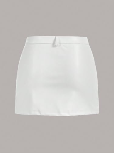 Women's Split Hem Eyelet Belted Bodycon Skirt Party Club Mini Skirt2