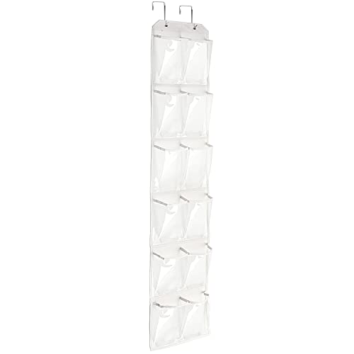 Esingmill Over The Door Shoe Organizer - Hanging Holder With 12 Large Clear Pockets And 2 Metal Hooks, Shoe Rack For Narrow Closet Door #TOP2
