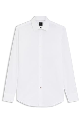 BOSS Hommes H-HANK-kent-C1-214 Chemise Slim Fit en Popeline de Coton Stretch Facile à Repasser