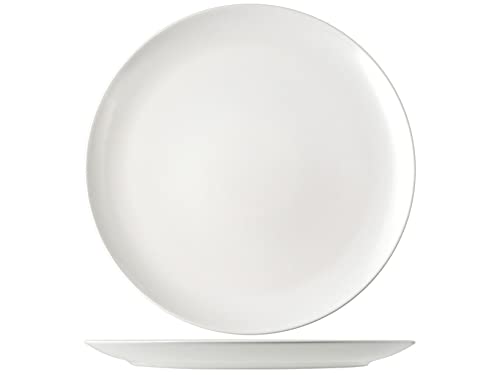 H&H Set 6 Piatti In Stoneware Denver Bianco Tondo 32