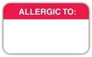MAP488 - Allergic to Choice - Allergy Medical Alert Labels - roll of 250-4 X 2-1/2 Size - (MAP488 RED)