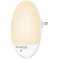 Luz Nocturna Infantil, SLAMOS Luz Nocturna LED Automático Plug-and-Play con Sensor de Luz, Luz Calida LED Noche para Habitación Bebé, Pasillos, Dormitorio, Sala etc.