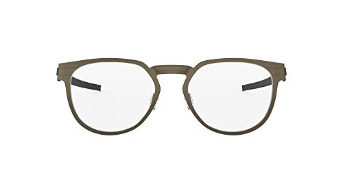Oakley Men's OX3229 Diecutter Rx Metal Round Prescription Eyeglass Frames, Pewter/Demo Lens, 52 mm