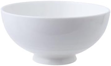 Ceramic High Sided Bowl Heat Resistant Rice Household White Soup Noodle