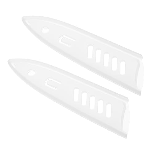 sourcing map 2 Pack PP Safety Knife Cover Sleeves, Blade Edge Guards Protector, Universal Blade Sheath for 6 Kitchen Knife, White
