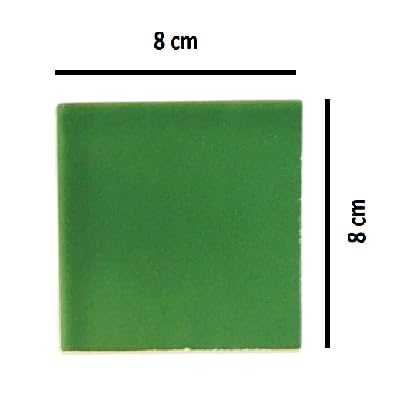 Image of Green Color Ceramic Wall Tile - 8 x 8 cm