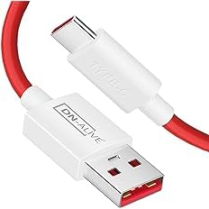 DN Alive 65w Warp Dash Cable Compatible For Oneplus Ace-2/2v/ With Red Cable