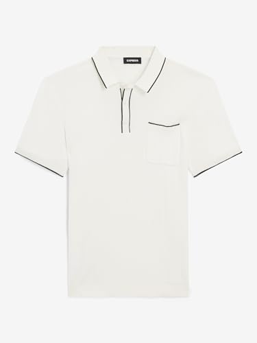 EXPRESS Men’s Sweater Polo – Modern Prep Short Sleeve Cotton Knit with Tipped Collar, Casual Workwear 6