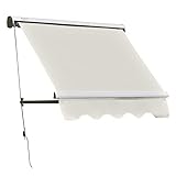 Outsunny Drop Arm Manual Retractable Window Awning, 4-Feet, Cream
