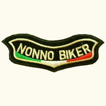 Generico Piccola Toppa Patch SOTTOAQUILA Nonno Biker con Bandiera Italiana