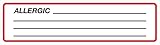 Allergy Chart Label with Five-Line Entry Area 5-3/8" x 1-3/8" Red Border Black Print Doctor Stuff Permanent Adhesive 200 Stickers/Roll