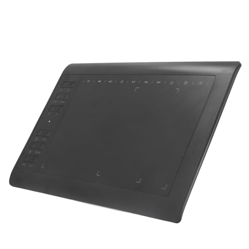 Denash Tableta de Dibujo Gráfico Alta Sensibilidad 233PS 5080LPI 8192 Sensibilidad de Presión Tableta Gráfica para Teléfono Móvil de Escritorio, USB, Vista/OS X/ (Black)