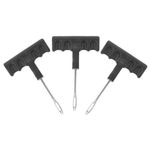 AUTSUPPL Kit de Reparación de Neumáticos Negro de Metal 3 Piezas para Mantenimiento y Uso Personal en Vehículos Múltiples