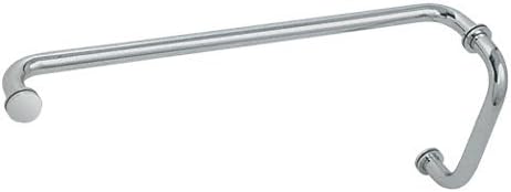 CRL "BM" Satin Chrome 8" Pull Handle 24" Towel Bar Combination with Metal Washers