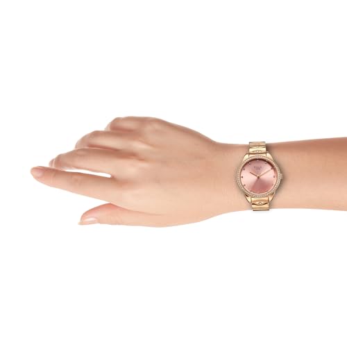 Titan Raga Showstopper Quartz Analog Pink Dial Rose Gold Metal Strap Watch for Women - NT95281WM01
