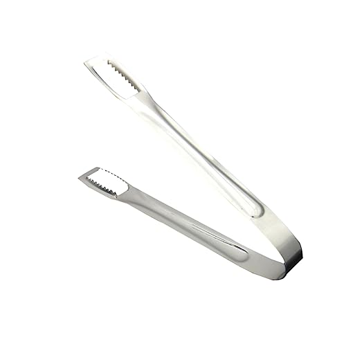 STOBAZA Stainless Steel Ice Tongs Food Serving Clamp for Bars Buffets Picnics Weddings Everyday Use Premium Quality Kitchen Tool Silver